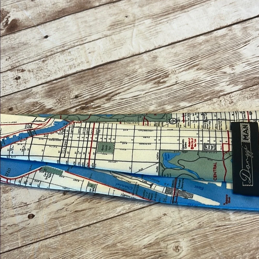 New York City MP NYC Statue of Liberty Unique Map Print Tie